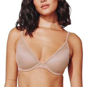 Thirdlove 24/7 Classic Uplift Plunge Bra Full Coverage Nude Beige 38H Mesh